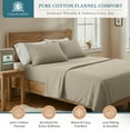 thumbnail image 2 of Casa Platino Flannel Bed Sheet Set, 100% Cotton, 3 Piece Deep Pocket Bedding Sheets, Twin Xl, Linen, 2 of 8
