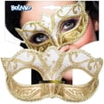thumbnail image 4 of Antifaz Venecia Felina, dorado, elástico, adornos, baile de máscaras, Venecia, carnaval, fiesta temática, disfraces JM MX-0135840FYD, 4 of 5
