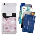 thumbnail image 2 of YFYANG Universal Adhesive Cell Phone Card Holder, Pink Star Texture Leather Cell Phone Wallet Sticker, 2 of 6
