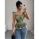 thumbnail image 4 of Blusa Mujer Con Lazo Espalda Y Estampado Negro En Verde Militar, 4 of 30