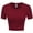 BURGUNDY, variant on Women Rib Casual Slim Fit Short Sleeve Crew Neck Basic Crop T Shirt Top