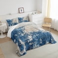 thumbnail image 4 of Manfei Vintage Oil Printing Bedding Comforter Set, Blue Abstract Ombre Twin Comforter Sets, Teens Kids Adult Men Women Reversible Bedding Set, Luxury Bedroom Decor, 2-Piece, 4 of 9
