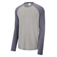 thumbnail image 1 of Gravity Threads Long Sleeve Tri-Blend Wicking Raglan Tee - Navy/Light Grey - S, 1 of 1
