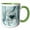 Green/White, variant on 3drose, Elegant Teal Green Heart, Teal Satin Look, 11oz Two-tone Black Mug
