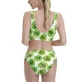 thumbnail image 3 of Daiia Green Kiwi printed 2 piece Swimsuit Bikinis for Women High Waisted Racerback Bathing Suits Summer Tummy Control Scoop Neck Swimwear-X-Large, 3 of 8