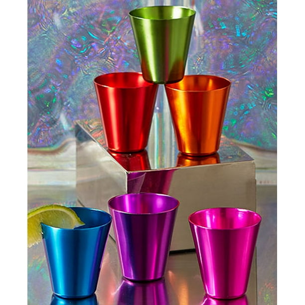 Set of 6 Retro Aluminum Shot Glasses by GetSet2Save
