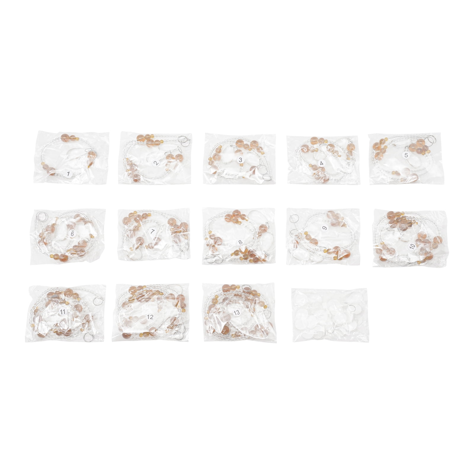 23.6" High Clear Crystal Door Beads Beaded Curtains for Doorways Windows Arched w/ Adhesive Hook Amber