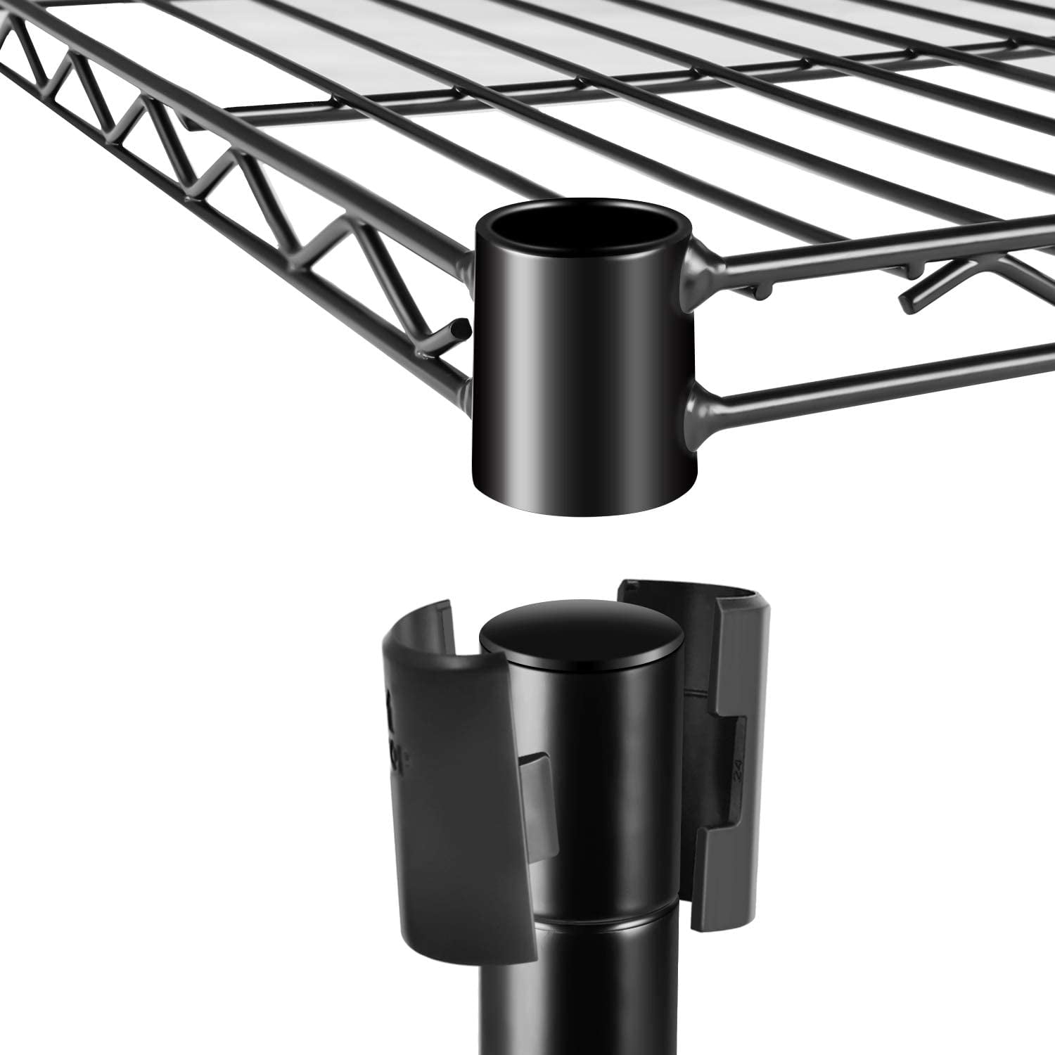 4-Shelf Wire Shelving Unit with Wheel and Adjustable Feet, 36''(L) x14''(W) x54''(H),Black