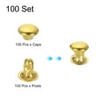 thumbnail image 3 of Uxcell 100Sets Rivets à Bout Unique 5mm Acier au Carbone Tête Ronde, Or, 3 of 7