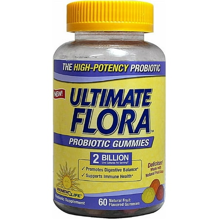 ReNew Life Ultimate Flora Probiotic Gummies 2 Billion, Natural Fruit Flavors 60 ea