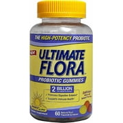 ReNew Life Ultimate Flora Probiotic Gummies 2 Billion, Natural Fruit Flavors 60 ea (Pack of 4)