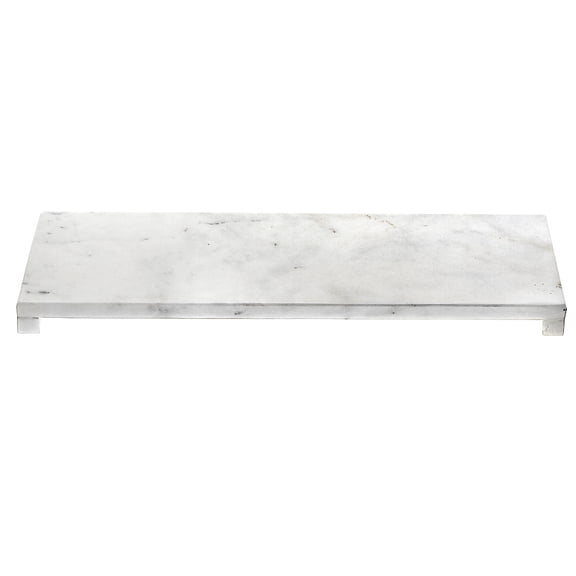 Masion Concepts Marble Rectangular Footed Tray Large ,White,Marble, 18 L x 5.5 W x 1 H