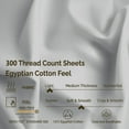 thumbnail image 4 of Superior 4-Piece 300 Thread Count Light Grey Egyptian Cotton Sheet Set, California King, 4 of 8