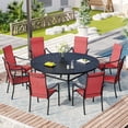 thumbnail image 5 of VOXBIN Round Patio Table with Adjustable Umbrella Hole, All Weather Metal 53.1" Outdoor Table, Black, 5 of 7