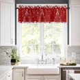 thumbnail image 5 of Christmas Kitchen Curtains and Valances Set, Rod Pocket Curtains Tier Farmhouse Window Curtains 24 Inch Length, Red Winter Pine Tree Silver Leaves Snowflake 3 Piece Kitchen Curtains Set, 5 of 6