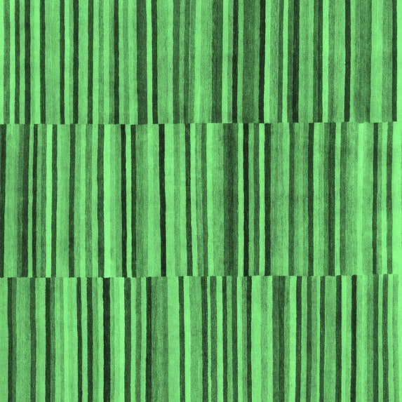 Ahgly Company Indoor Square Southwestern Emerald Green Country Area Rugs, 7' Square