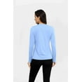 thumbnail image 2 of PINSPARK SPF Shirts for Women Long Sleeve Lightweight Hiking Top with Thumbholes Quick Dry Vocation Travel Shirt Light Blue XXL, 2 of 7