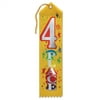 Club Pack of 6 Yellow 4th Place School and Sporting Event Award Ribbon 8"