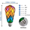 thumbnail image 2 of ZEN Stained Glass Light Bulb - Rainbow Painted Mosaic Bulb, 4W 120V, Multi-Colored Indoor, Fun Romantic and Unique Decorative Lighting, 2 of 12