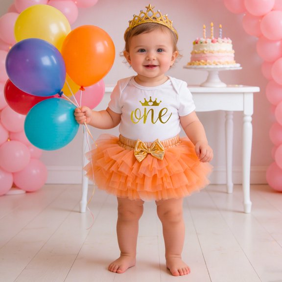 Infant Girls Outfit Short Sleeve Morning Youth Medium Birthday for Girls Princess Skirt Comfortable Dress Set