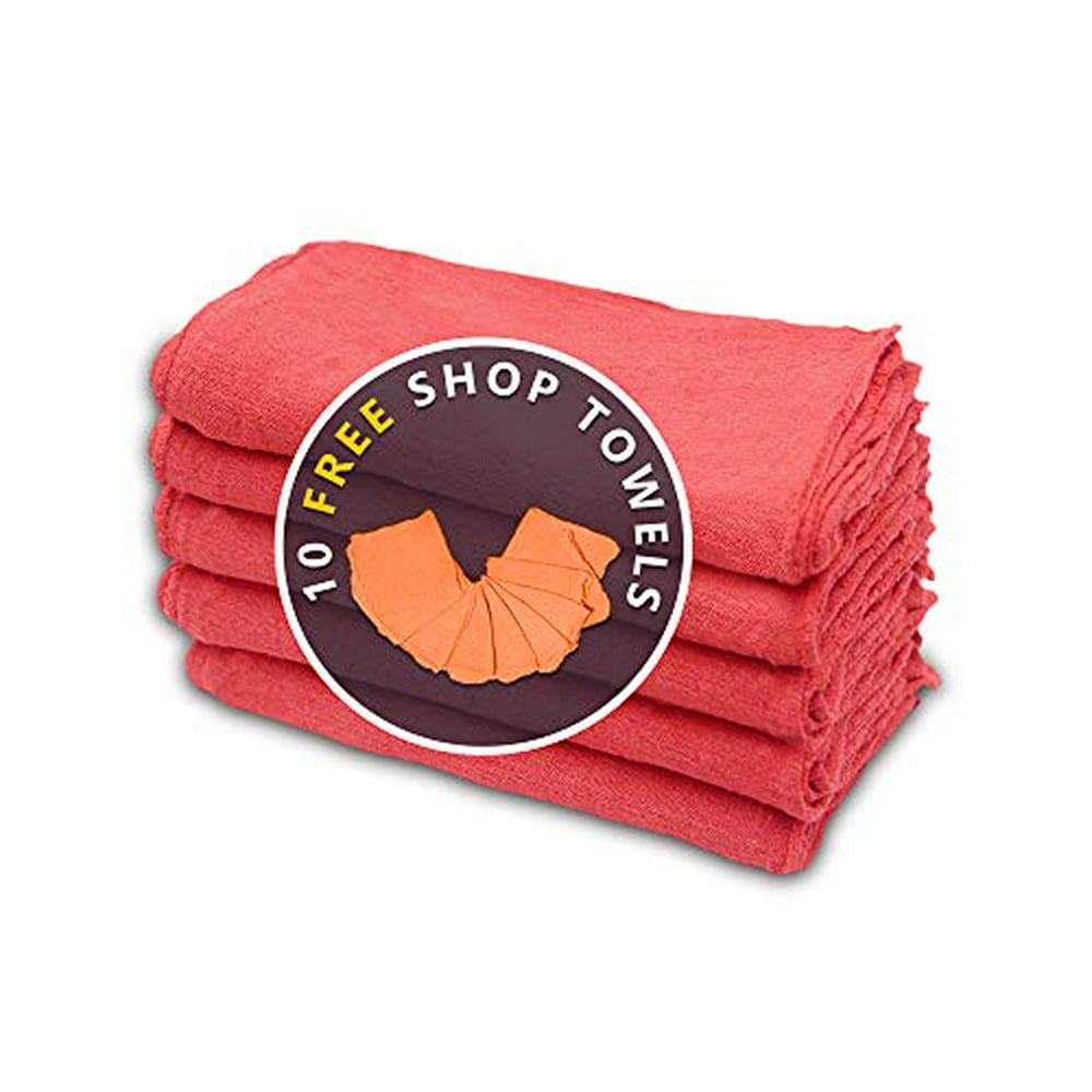 Cotton Homes Shop Towels Rags Pack of 100 Red (0.23/Each) 12 x14