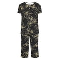 thumbnail image 5 of Frostluinai Womens Summer 2 Piece Pajama Sets Short Sleeve Henley Shirts with Capri Pants Graphic Sleepwear Lounge Ladies Pjs Sets with Pockets, 5 of 6