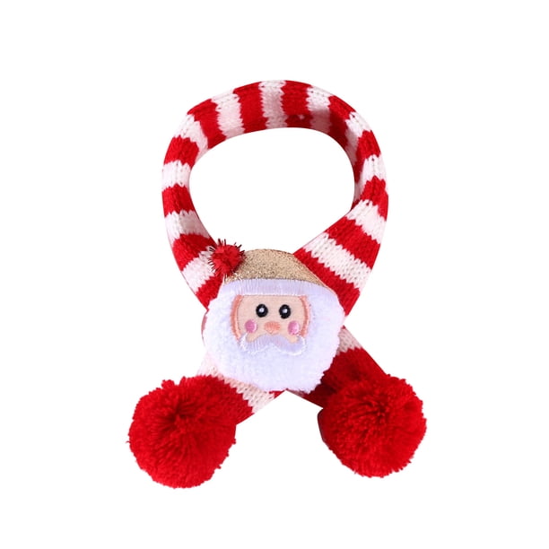 Mascota de lana de punto a rayas de Navidad bufanda del perro del gato del árbol de Navidad Senior babero ajustable