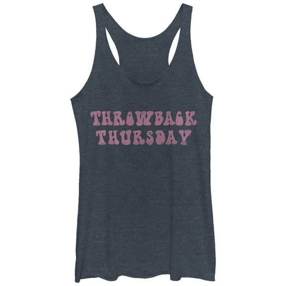 Women's CHIN UP Throwback Thursday  Racerback Tank Top Navy Blue Heather X Large