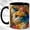 Black, variant on Rainbow Cat Portrait Coffee Mug, Colorful Cat Mug, Ceramic 11 oz