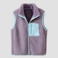 thumbnail image 2 of Posijego Big Boys Girls Fleece Vest Padded Lined Stand Collar Sleeveless Fuzzy Vest Outerwear Jacket with Pocket, 2 of 6