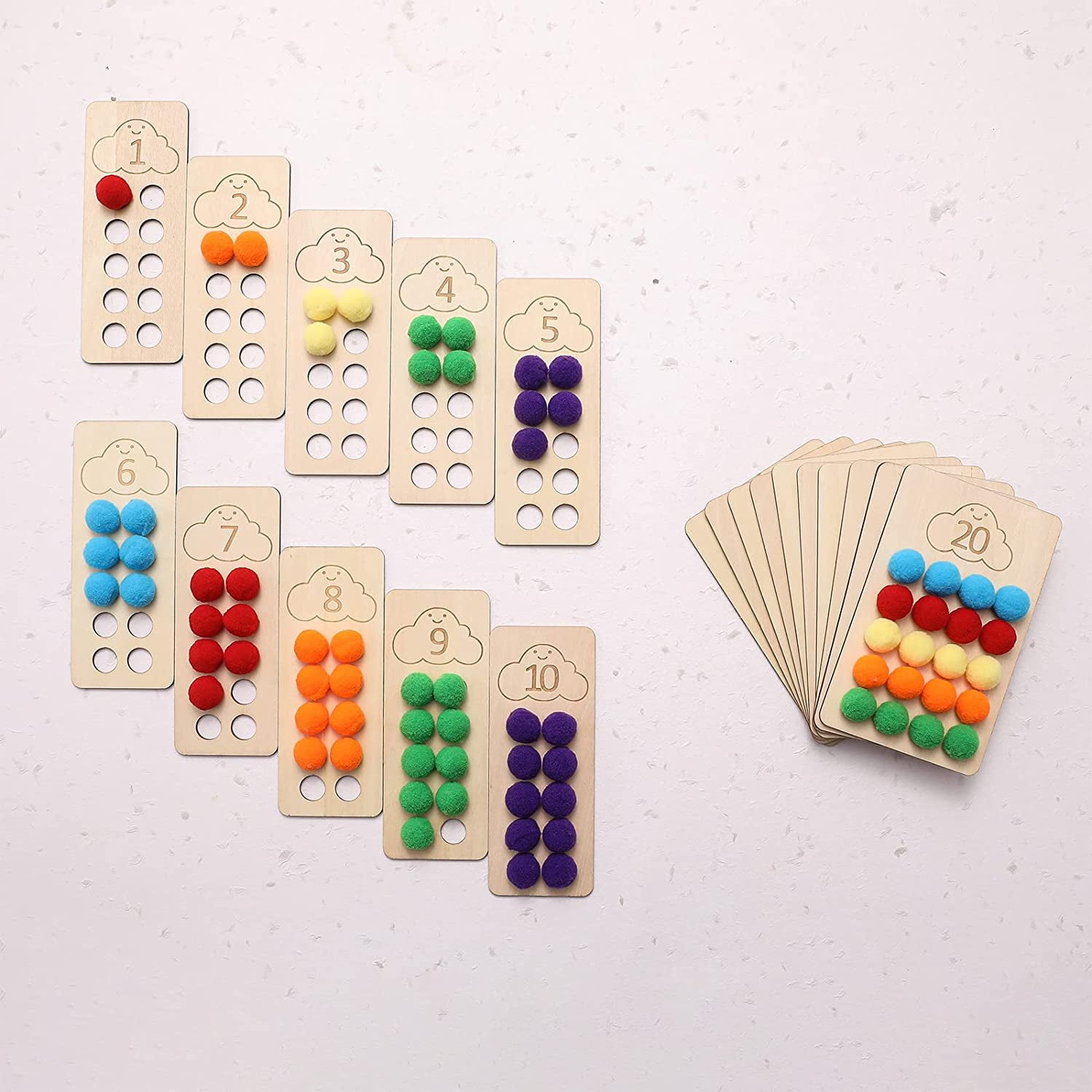 Wooden Peg Board Beads Toy Preschool Math Matching Color Sorting Games Montessori Early