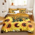 thumbnail image 5 of Move Over Sunflowers Duvet Cover Set Twin Flowers Bedding Sets Sunflower Fields Pattern Microfiber Duvet Cover No Filling, 5 of 6