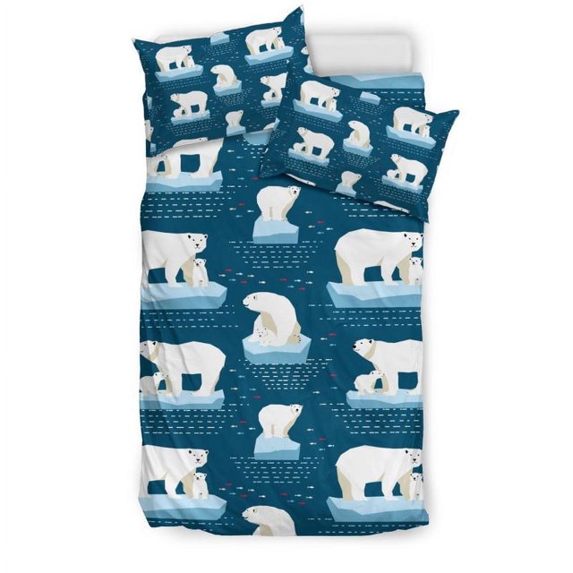 Juego de cama con estampado de oso polar Pb02