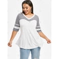 thumbnail image 2 of Rayas panel curvo Colorblock Hem más tapa del tamaño Rosegal Camisetas tallas grandes, 2 of 5