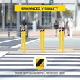 thumbnail image 2 of 36" Safety Bollards, 4 Pack Steel Driveway Guardrail, Safety Bollards with Yellow Powder Coating and PVC Reflective Tape for Warehouses, Parking Lots, Driveways, Traffic Sensitive Areas, 2 of 7