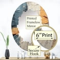 thumbnail image 3 of Designart "Quilted Paper II" Abstract Round Wall Mirror - Modern Oval Printed Decorative Oversized Mirror - Multiple Color Options, 3 of 4