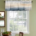 thumbnail image 3 of Navy Blue Beige Gray Curtain Valances for Windows, Kitchen Valance Window Treatments Panel 2 Pack, Modern Abstract Art Rod Pocket Short Curtains for Bathroom Bedroom 42 x 12 Inch, 3 of 8