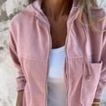 thumbnail image 6 of BAETEUY Spring Autumn Women Coat - Loose Solid Color Zipper Closure Long Sleeves Hooded Cardigan, 6 of 7