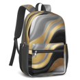 thumbnail image 2 of Grey and Gold Marble Pattern 17" School Backpacks for Teens,Waterproof Oxford Fabric,S-Shape Padded Straps for School,Travel,Hiking,Camping, 2 of 6