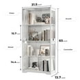 thumbnail image 3 of MIIFUNY Display Cabinet with Glass Doors 4 Tier Curio Cabinet & Bookshelf with LED, White, 3 of 11