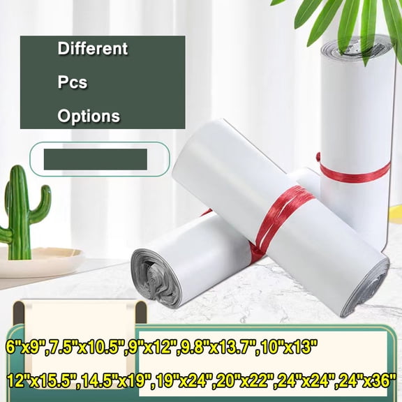 4.8 Mil Shipping Bags for Clothing with Self-Sealing Envelopes, Waterproof and Tear-Proof Poly Bags