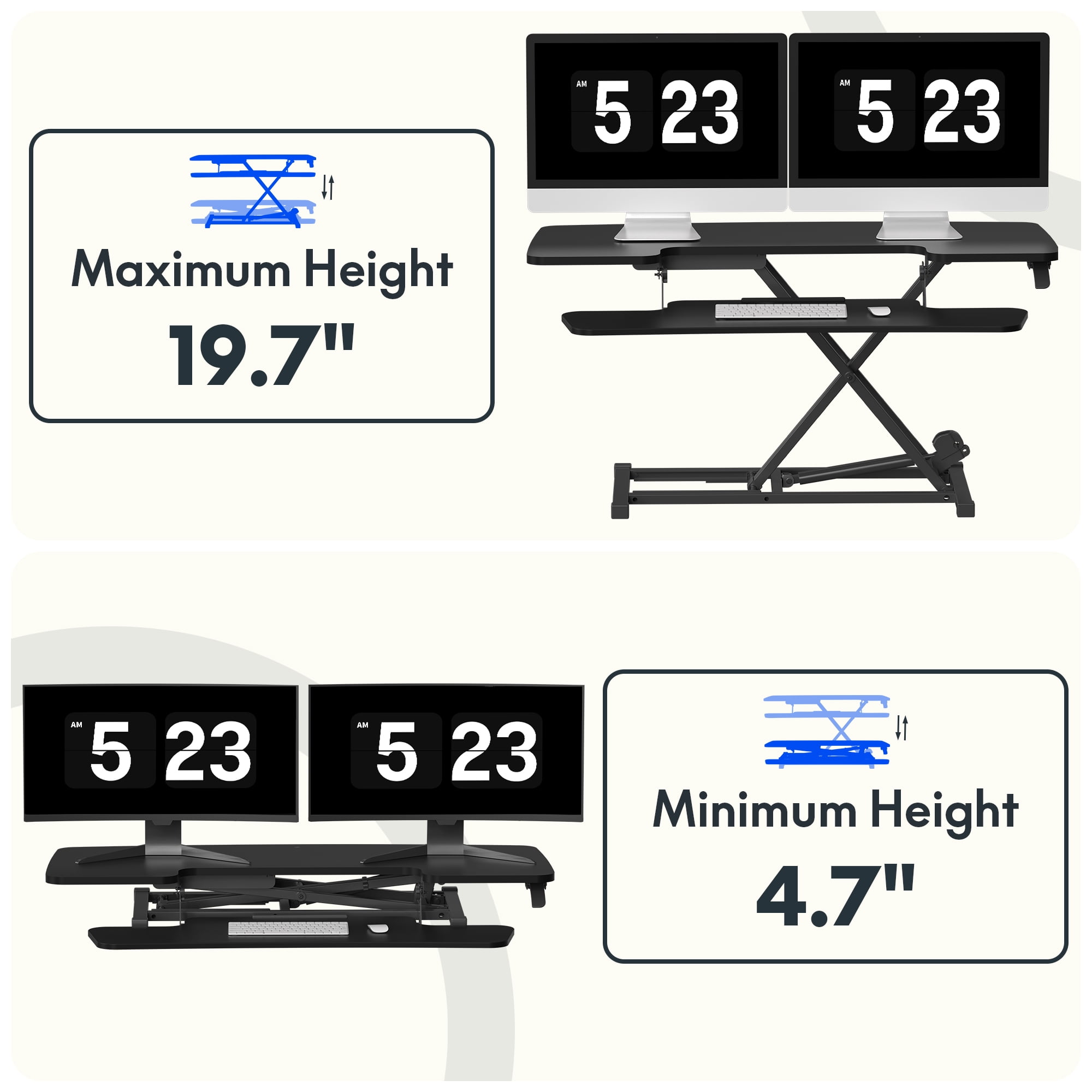 FLEXISPOT Home Office Height Adjustable Standing Desk Converter