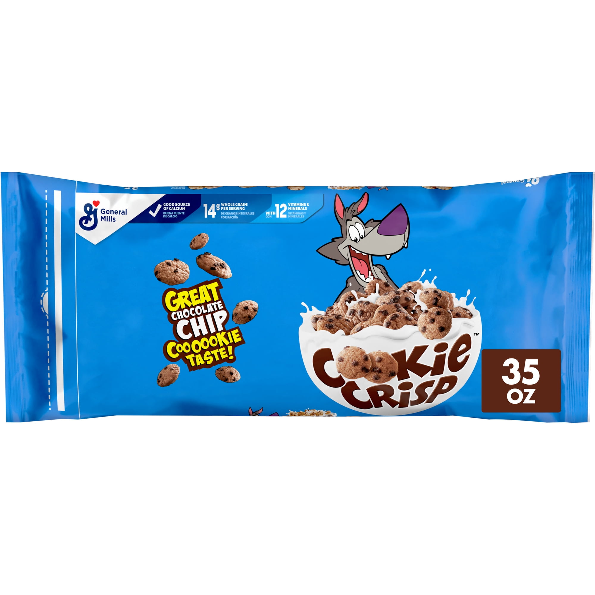 Cookie Crisp Cereal, Chocolate Chip Cookie Taste, Made with Whole Grain, Value Bag, 35 oz