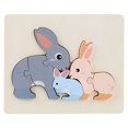 thumbnail image 1 of Wooden Animals Jigsaw Puzzles Learning Matching Puzzle Pieces Diy Art Gift, 1 of 2