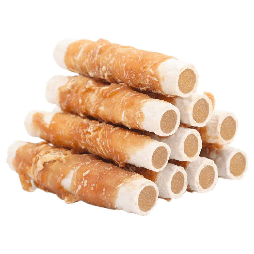 (2 pack) ASMPET Chicken Wrapped Rawhide & Sweet Potato Dog Chews, 6ct – Long Lasting Natural Treats for Medium & Large Dogs, Teeth Cleaning & Boredom Relief