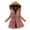 Pink, variant on Bmisegm Winter Coats for Women Plus Size Quilted Down Warm Thicken Hooded Jacket Pocket Zip Padded Outwear Winter Coats for Women Green XXL