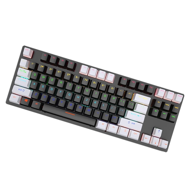 Teclado mecánico USB Shamjiam 87 estándar para juegos punk negro
