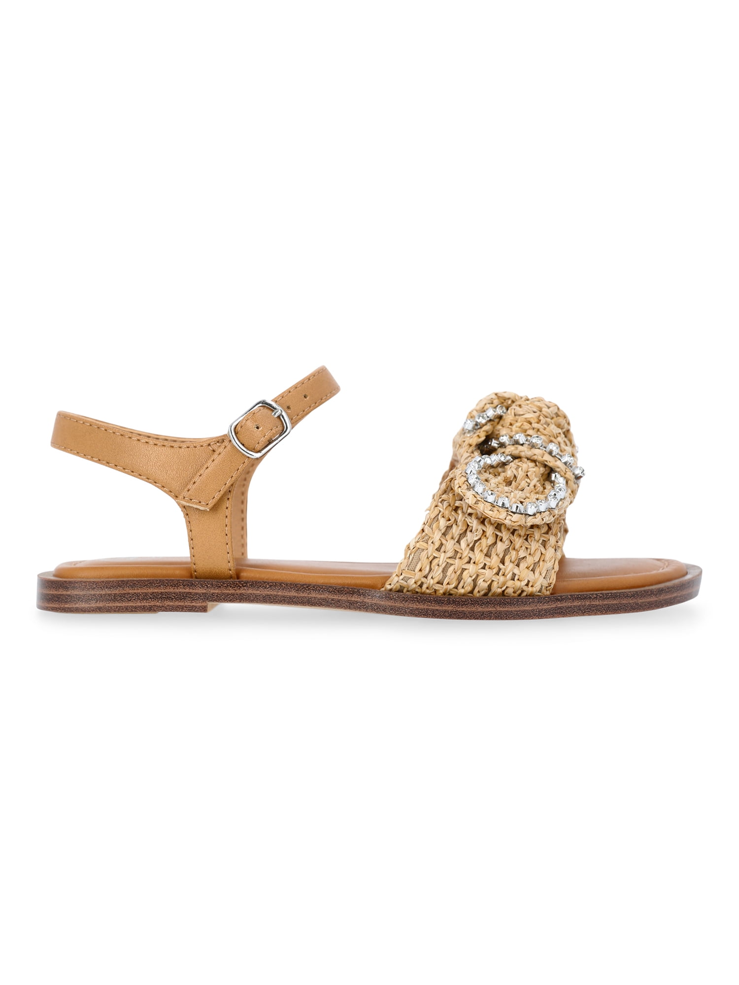 Wonder Nation Baby and Toddler Girls Raffia Knot Sandals