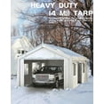 thumbnail image 6 of 13'x20' Carport Heavy Duty, Portable Garage with 4 Roll-up Doors, Ventilative Windows, for Pickups, Bass Boats, and SUVs, 6 of 7