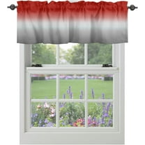 Valances Curtain Yellow and Grey Ombre Kitchen Curtain Valances Gradient Gradual Color Window Treatment Short Topper Curtains for Kitchen Bathroom Living Room 1 Panel 42x12 Inch